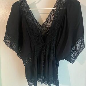 Forever 21 Black Lace Blouse